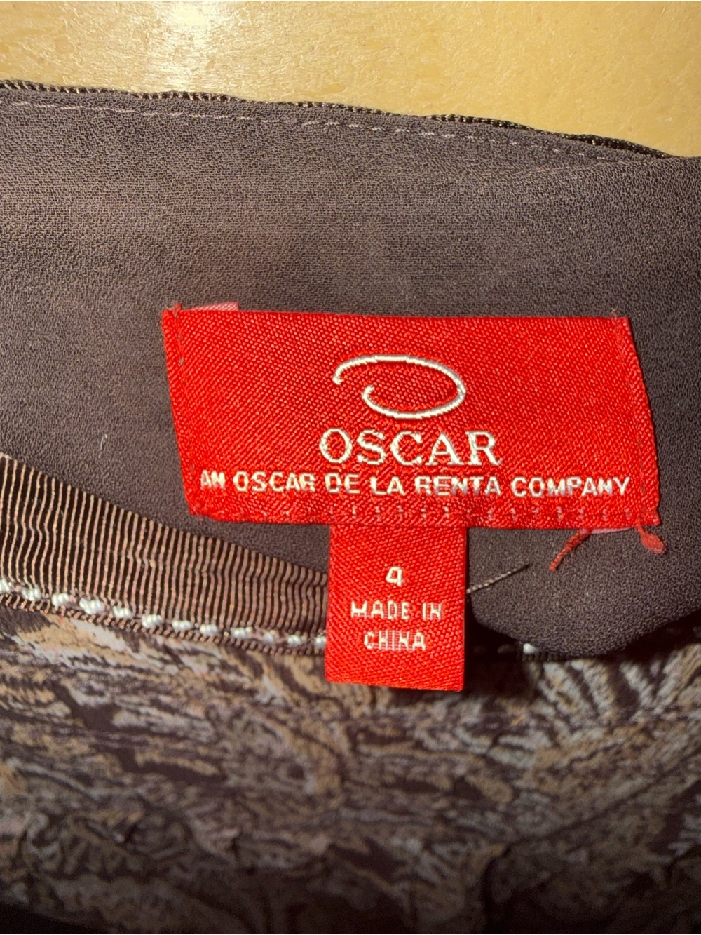 OSCAR DE LA RENTA Brown Paisley Pleated Silk Skirt - Picture 5 of 6